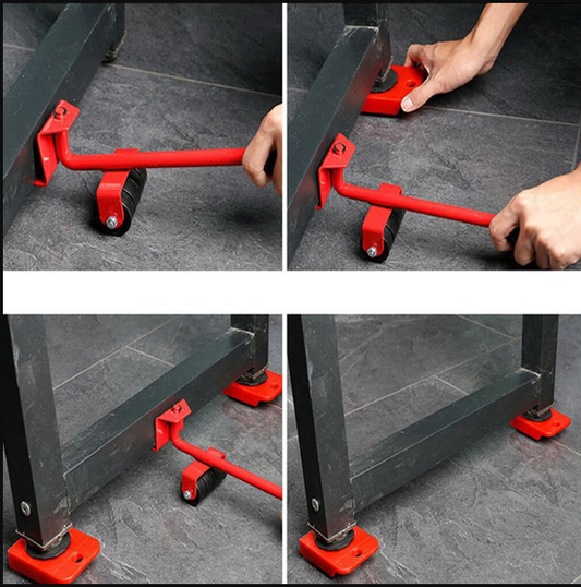 (5 In 1) Heavy Furniture Move Tool Transport Lifter Shifter Moving Kit Slider Remover Rolling Wheel Corner Mover Set