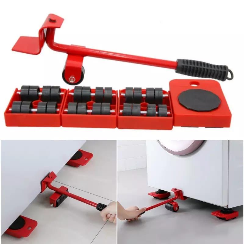 (5 In 1) Heavy Furniture Move Tool Transport Lifter Shifter Moving Kit Slider Remover Rolling Wheel Corner Mover Set